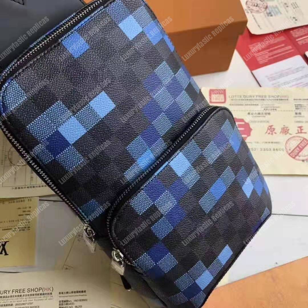 Louis Vuitton Sling Bag Avenue Damier Graphite Pixel Blue in